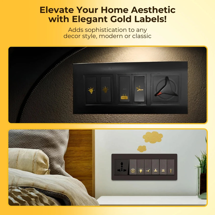 Black & Gold Switch Stickers