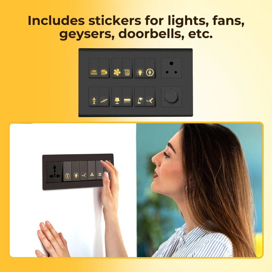 Black & Gold Switch Stickers