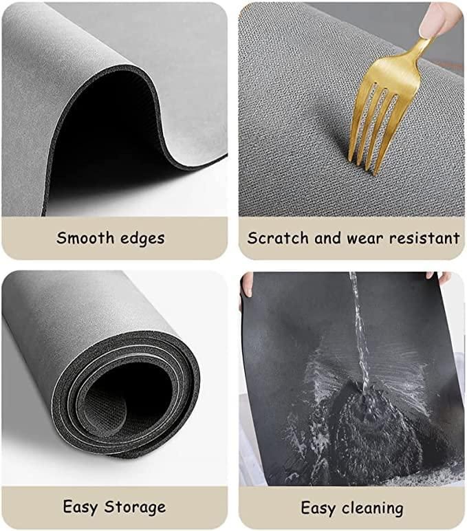 Lightweight & Washable Quick Dish Drying Mat For Kitchen ( BUY 1 GET 1 FREE 🔥 )
